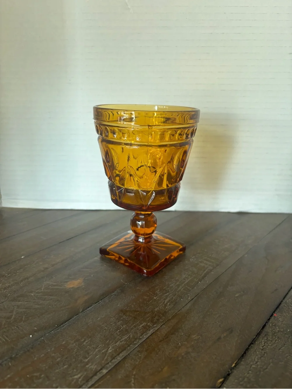 Vintage Amber Glass Goblet